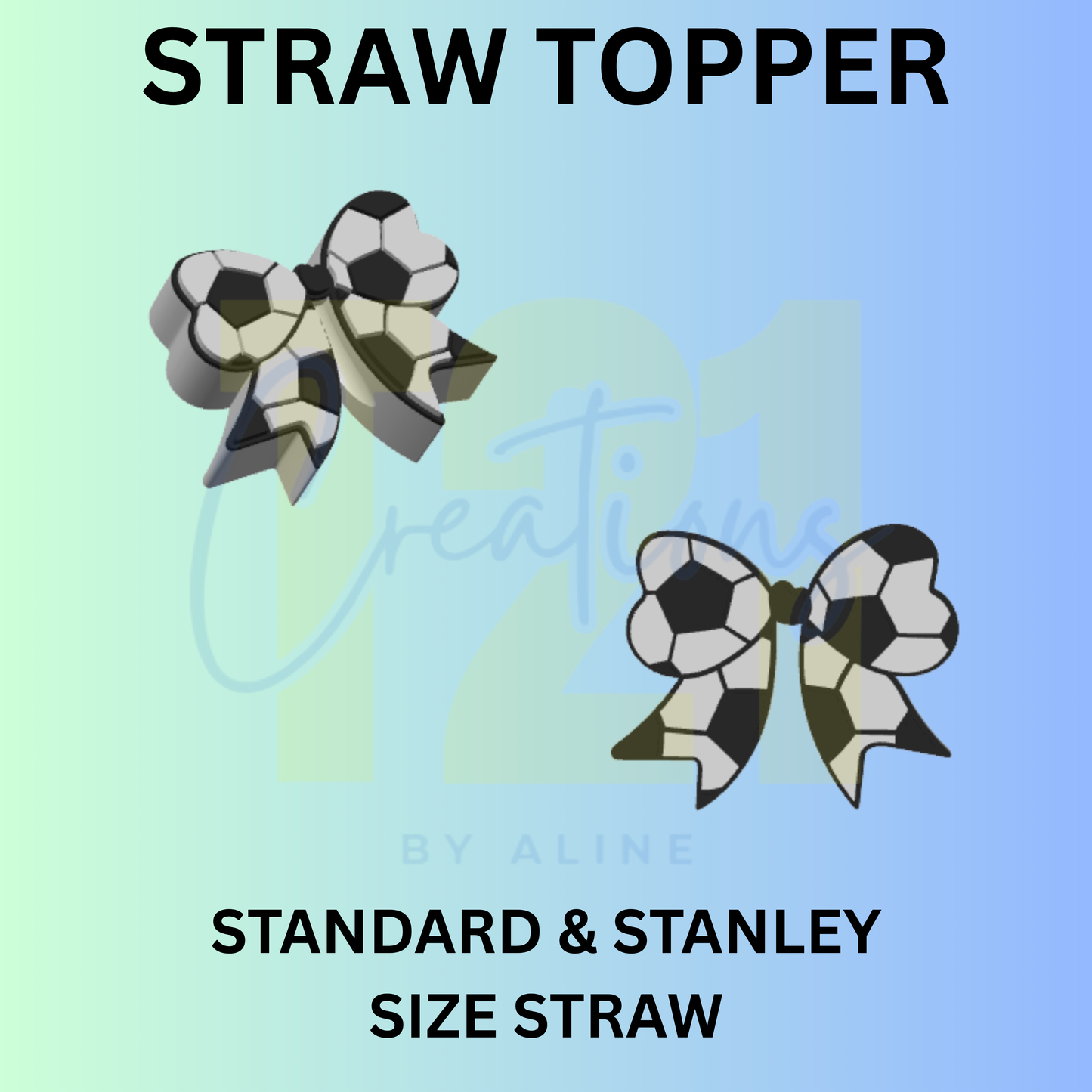 SOCCER BOW STRAW TOPPER