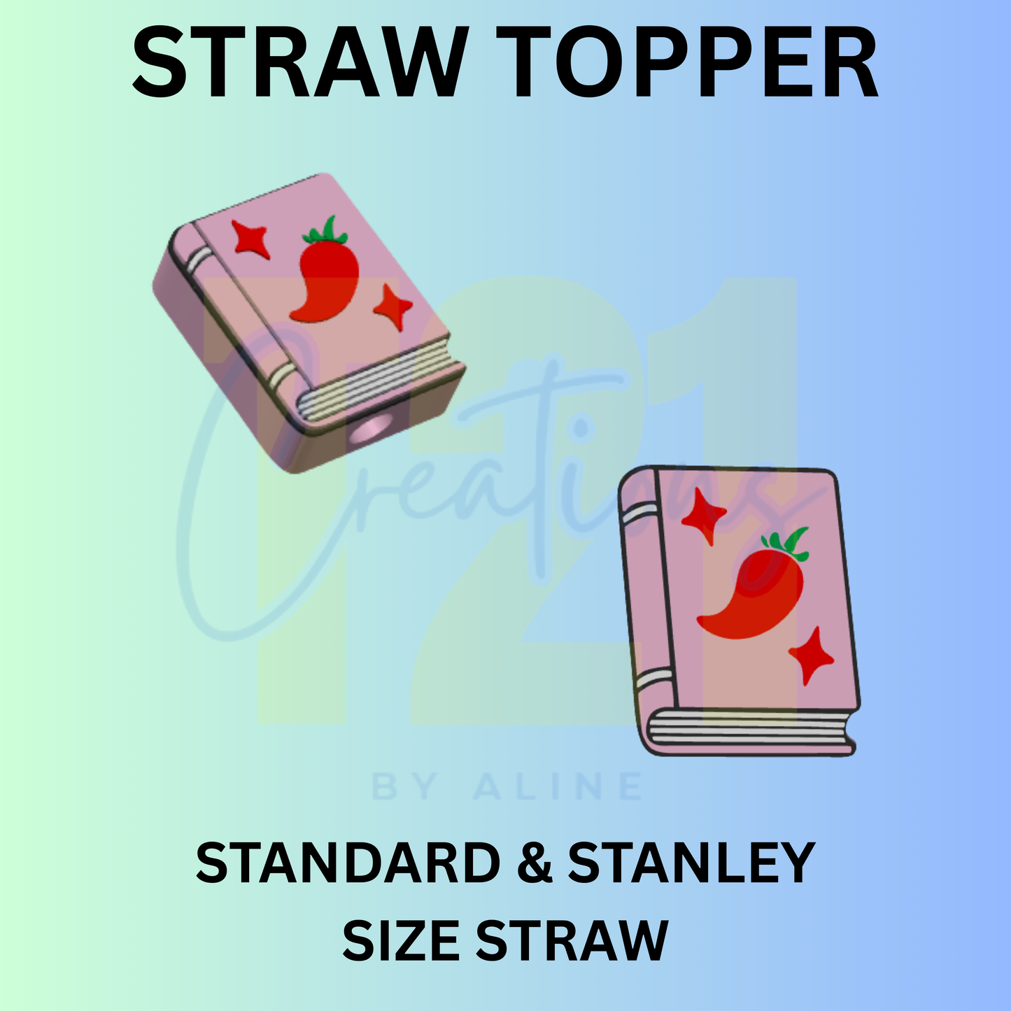 SPICY BOOK STRAW TOPPER