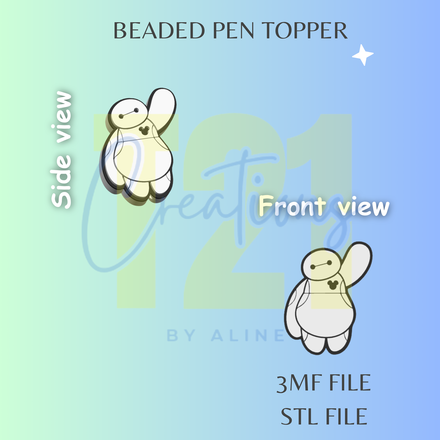 BAY-MAX PEN TOPPER STL FILE