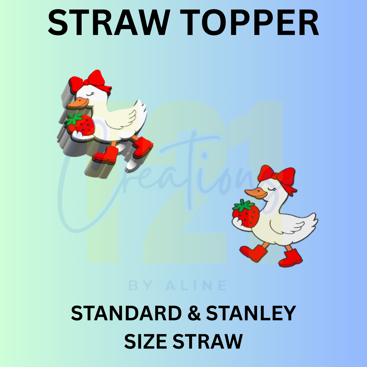 STRAWBERRY GOOSE STRAW TOPPER