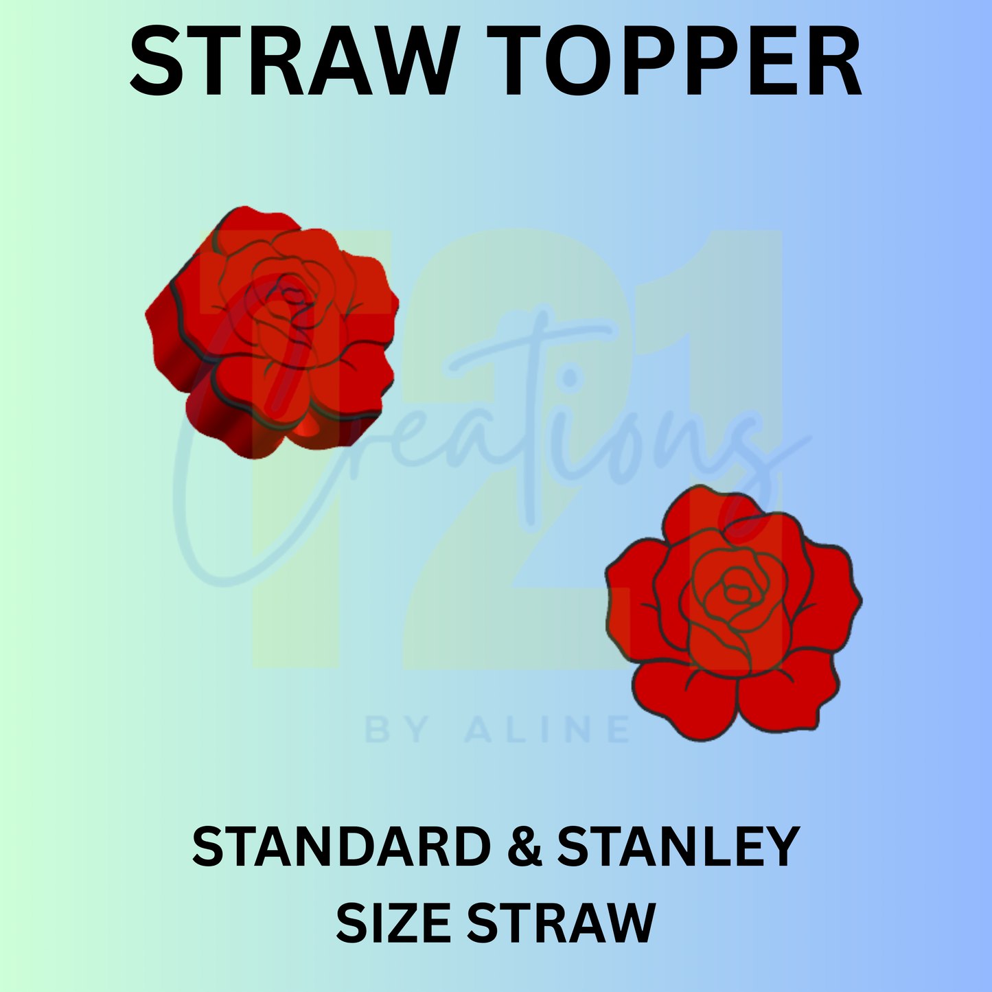 ROSE 2 STRAW TOPPER