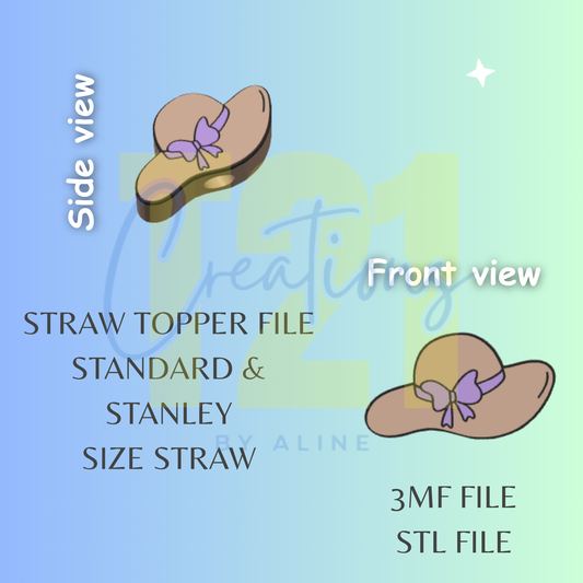BEACH HAT STRAW TOPPER STL FILE
