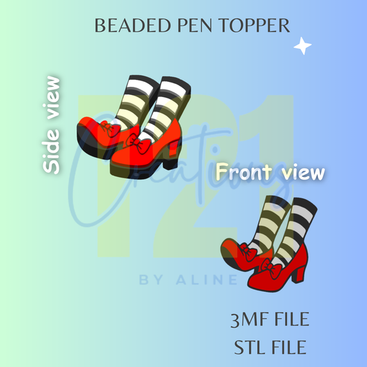 OZ RED SLIPPERS PEN TOPPER STL FILE