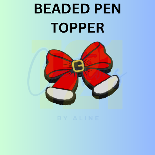 SANTA BOW PEN TOPPER