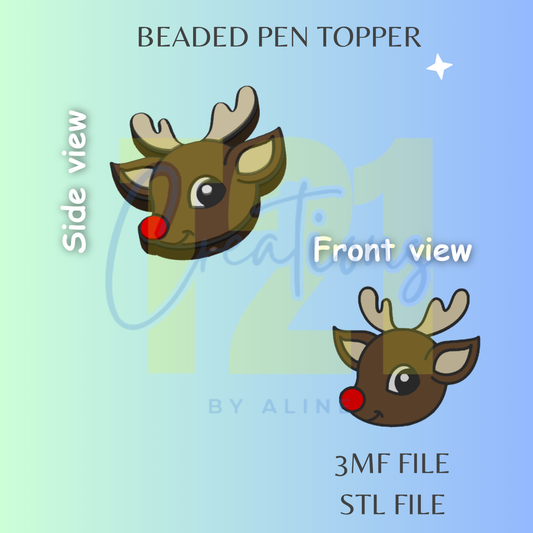 BOY REINDEER PEN TOPPER STL FILE