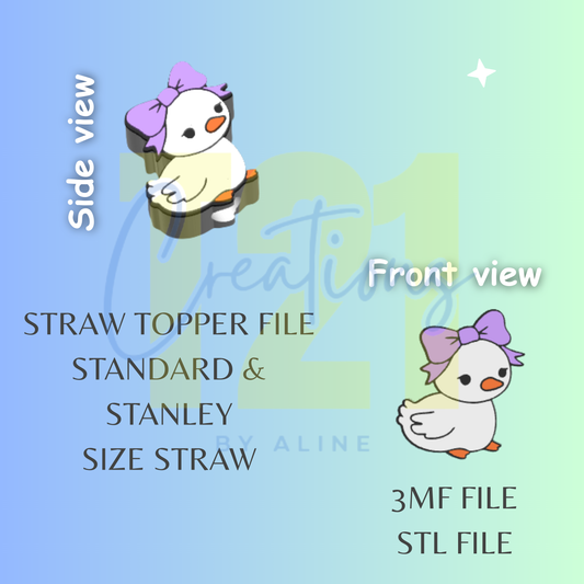 BABY DUCK STRAW TOPPER STL FILE