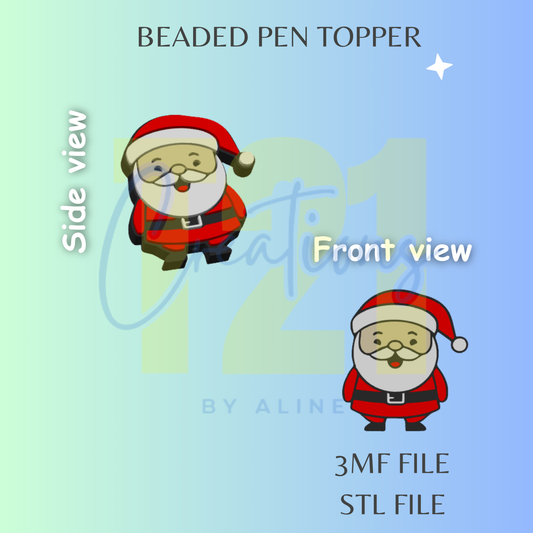 SANTA PEN TOPPER STL FILE
