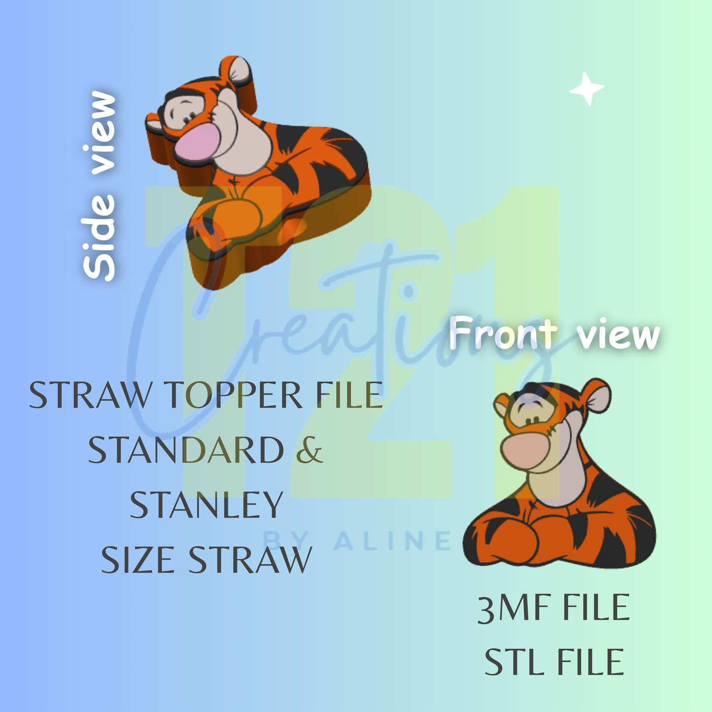TIG-ER 2 STRAW TOPPER STL FILE