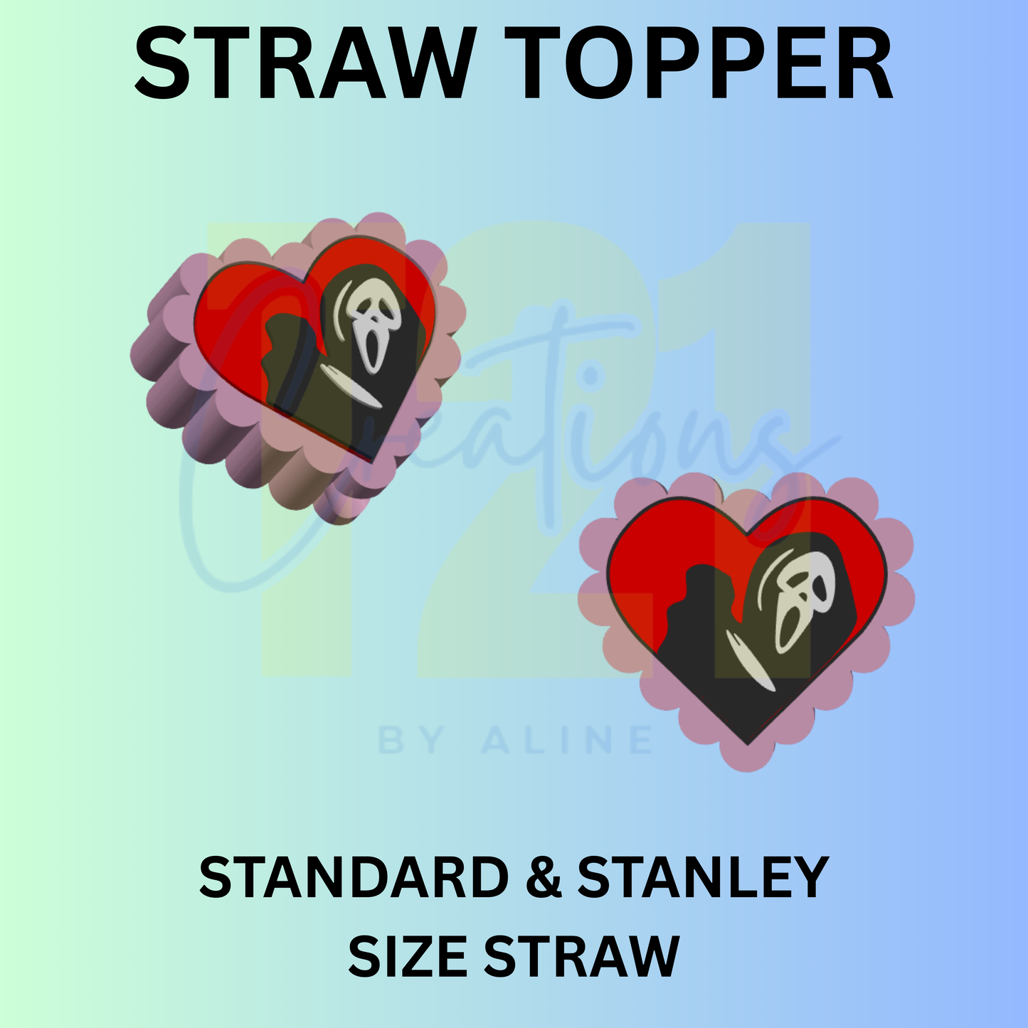 SPOOKY HEART STRAW TOPPER