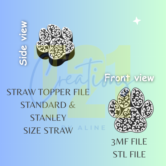 PAW STRAW TOPPER STL FILE