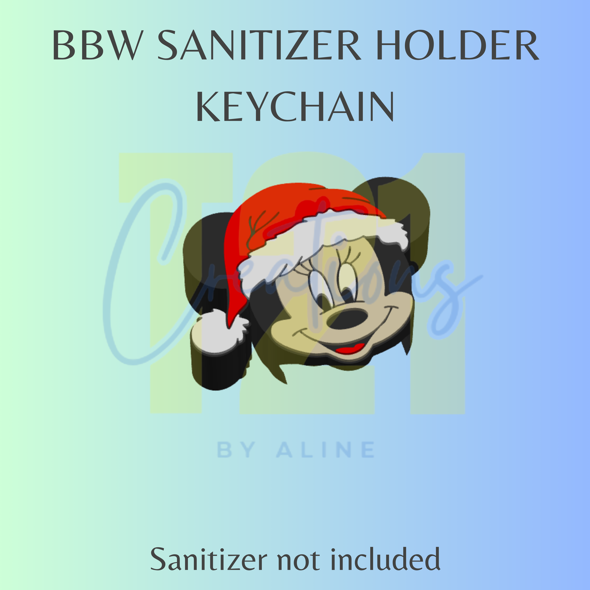 XMAS GIRL MOUSE BBW SANITIZER KEYCHAIN