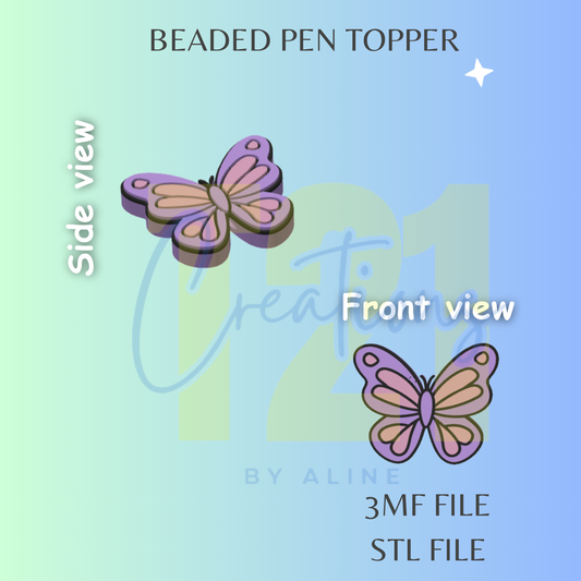 BUTTERFLY PEN TOPPER STL FILE