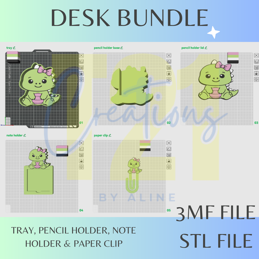 DINO DESK BUNDLE STL FILE