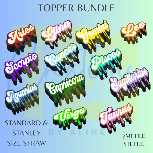 HOROSCOPE BUNDLE STRAW TOPPER STL FILE