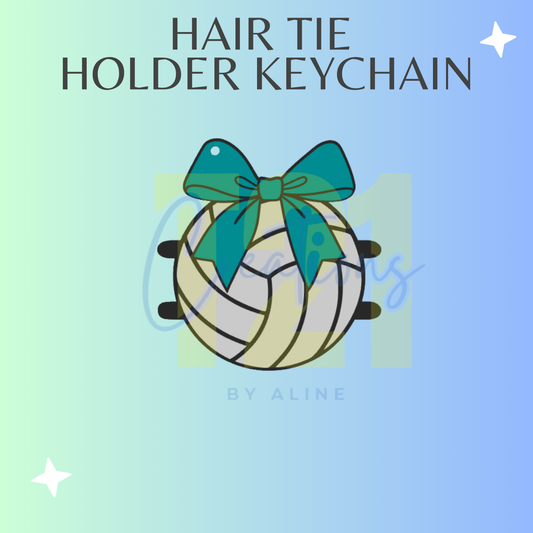 VOLLEYBALL HAIR TIE HOLDER KEYCHAIN