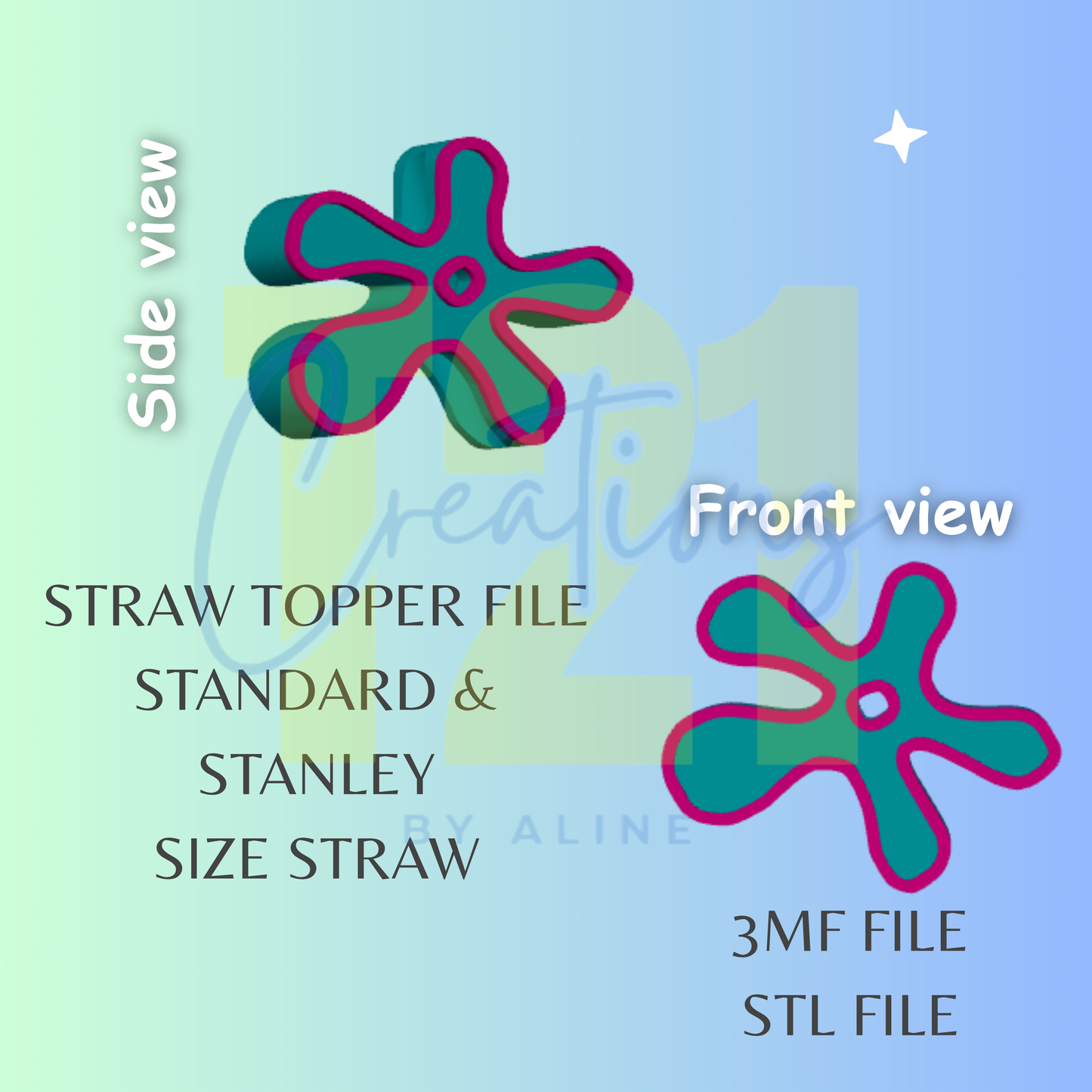 SPONGE GUY FLOWER TOPPER STL FILE