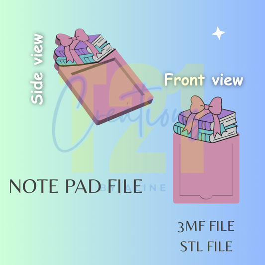 BOOKS NOTE PAD STL FILE