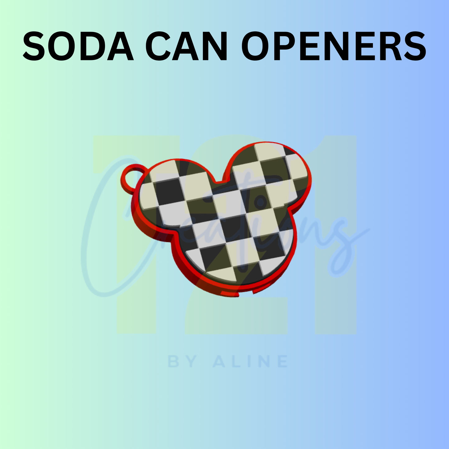 CHECKER MOUSE SODA CAN OPENER KEYCHAIN