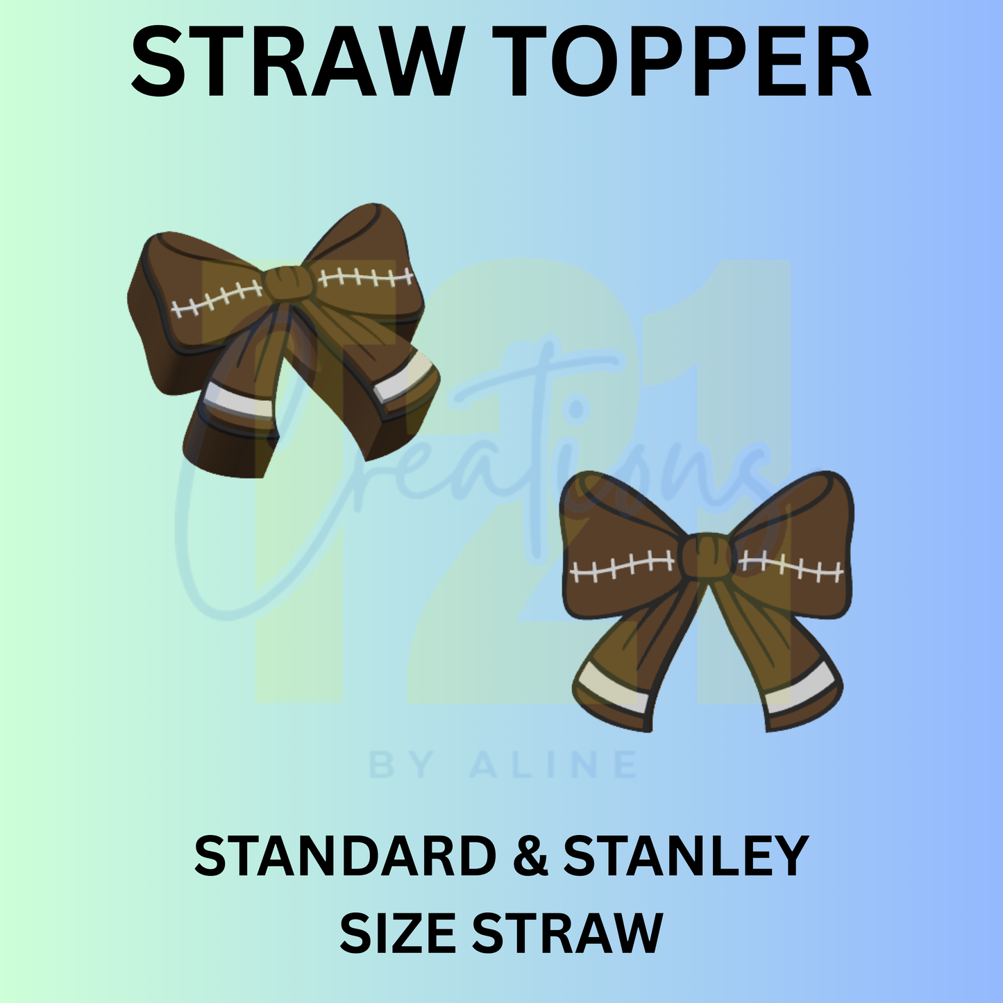 FOOTBALL BOW STRAW TOPPER