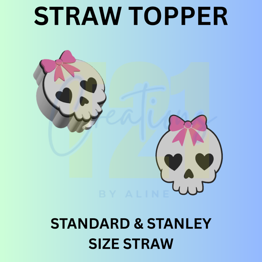 COQUETTE SKULL STRAW TOPPER