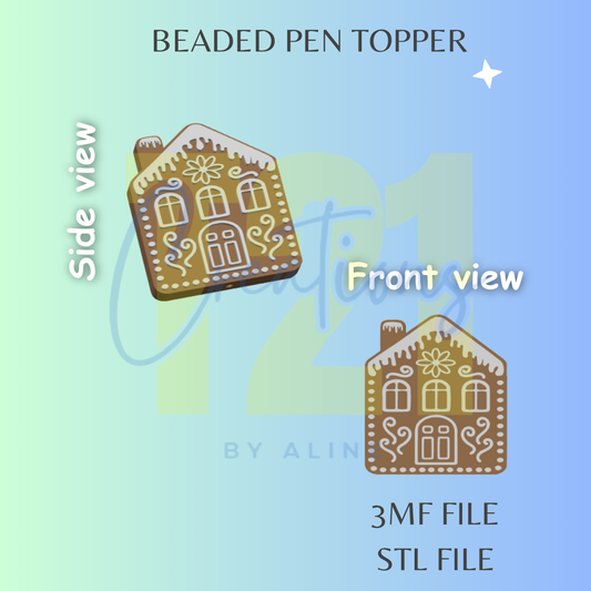 GINGERBREAD HOUSE PEN TOPPER STL FILE