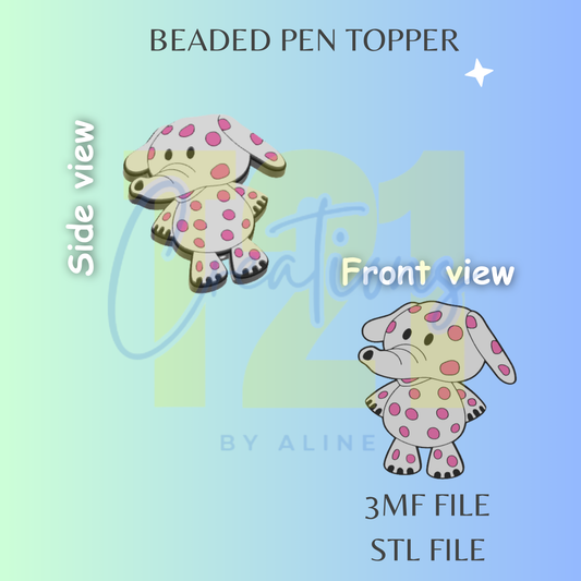 PDOTTED ELEPHANT PEN TOPPER STL FILE