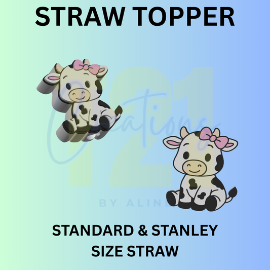 TRADITIONAL COQUETTE COW STRAW TOPPER