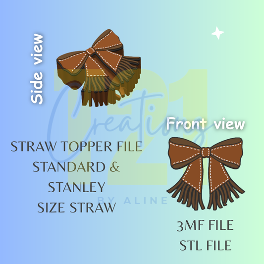 WESTERN BOW STRAW TOPPER STL FILE