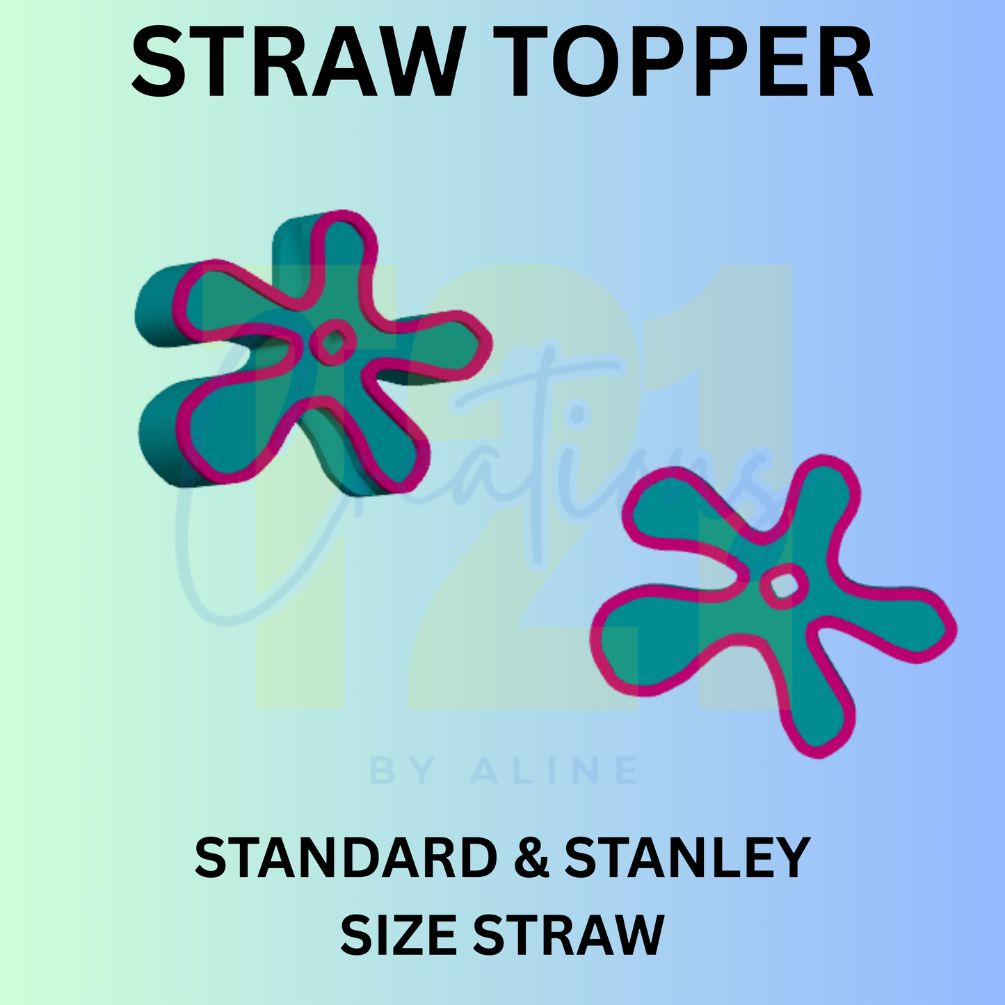 SPONGE FLOWER  STRAW TOPPER