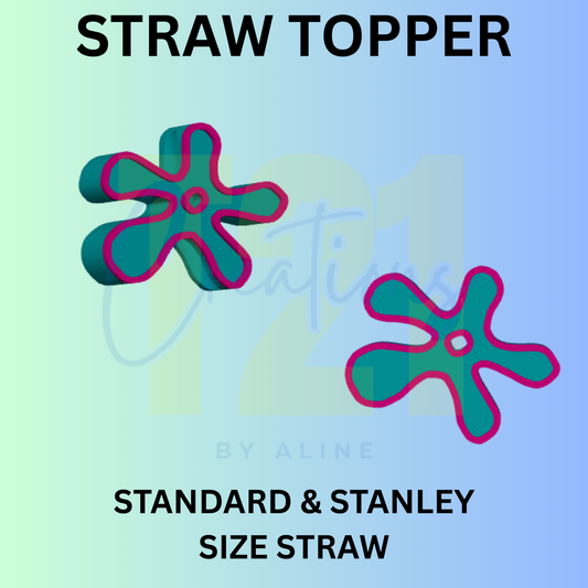 SPONGE FLOWER  STRAW TOPPER