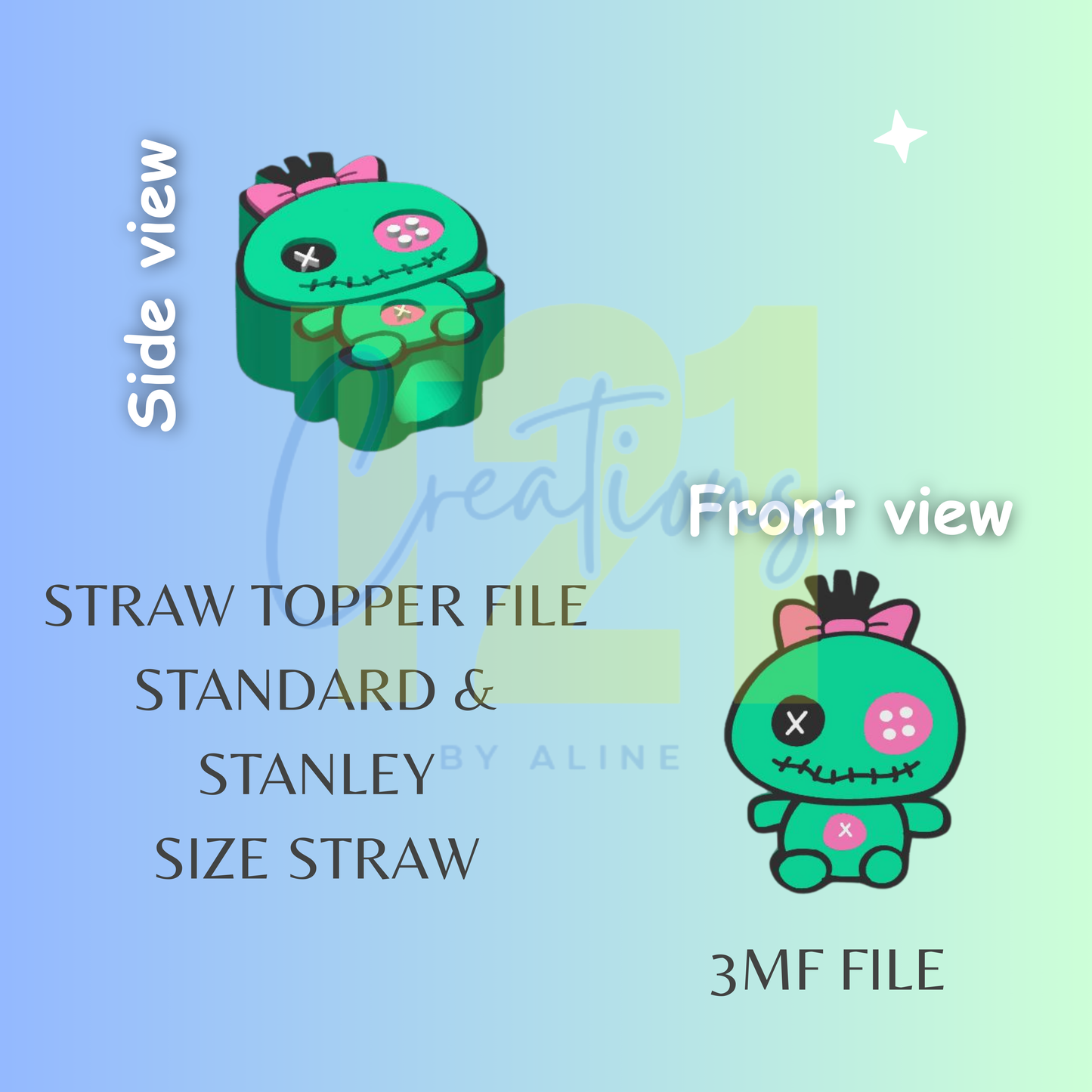 SCRUMP STRAW TOPPER STL FILE