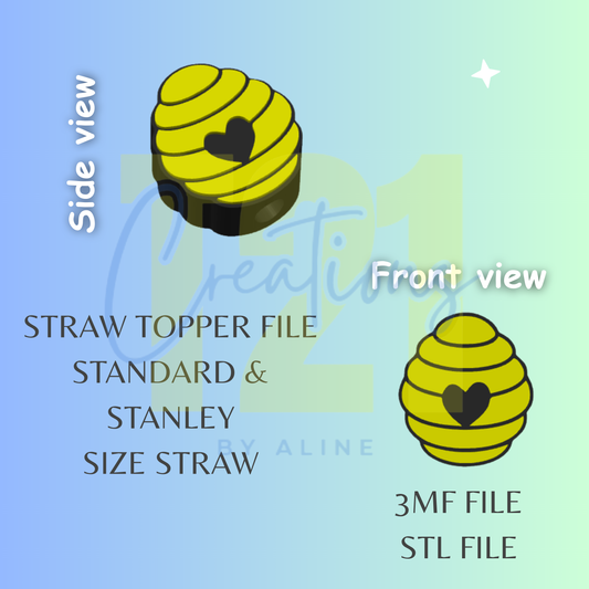 BEE HIVE STRAW TOPPER STL FILE
