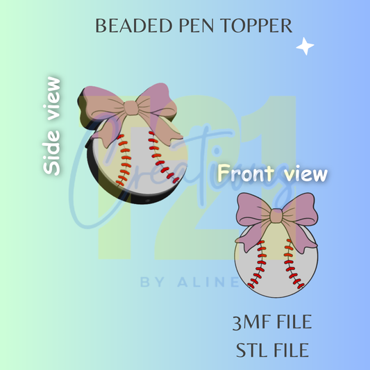 COQUETTE BASE/SOFTBALL PEN TOPPER STL FILE