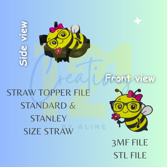 BEE STRAW TOPPER STL FILE