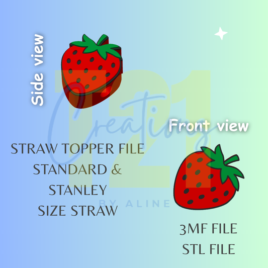 STRAWBERRY STRAW TOPPER STL FILE