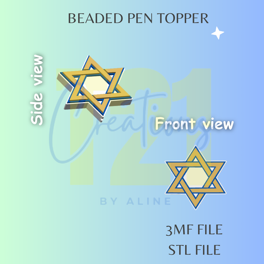 DAVID STAR PEN TOPPER STL FILE