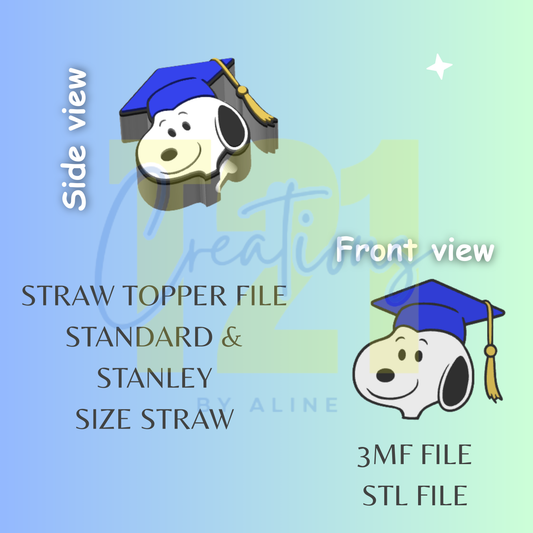 GRAD DOG STRAW TOPPER STL FILE