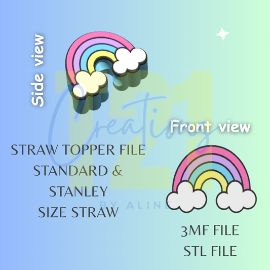 RAINBOW STRAW TOPPER STL FILE