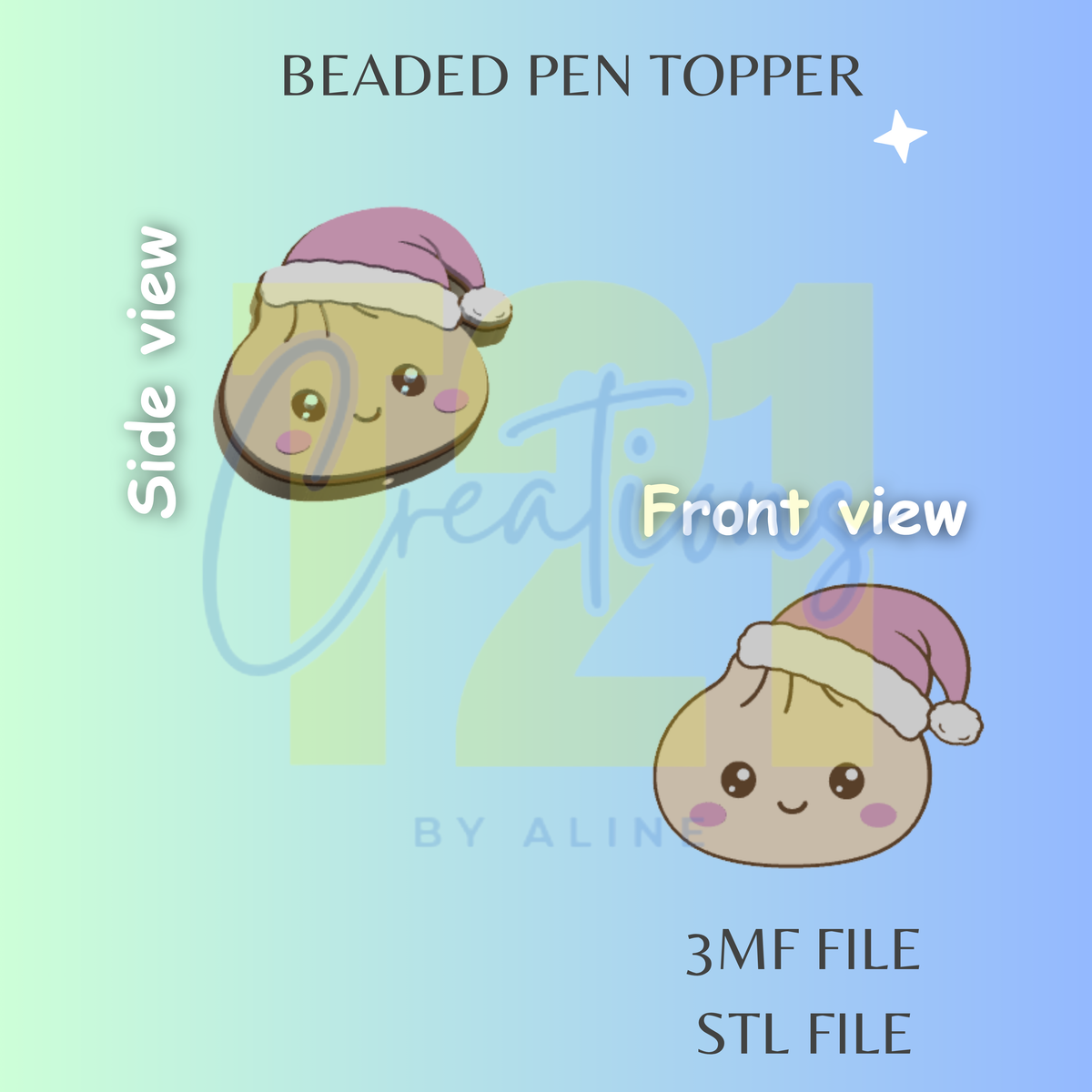 XMAS DUMPLING PEN TOPPER STL FILE