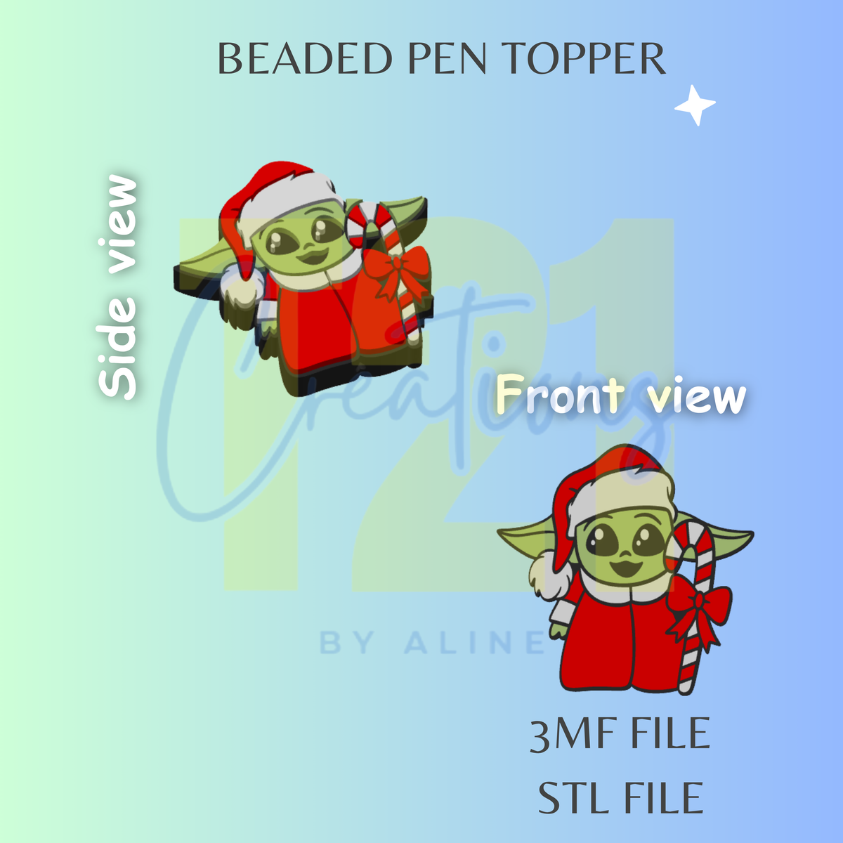 XMAS BABY PEN TOPPER STL FILE