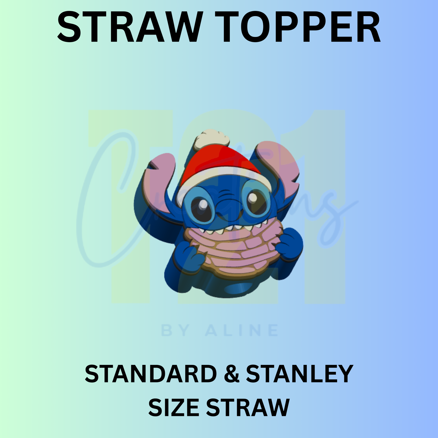 XMAS CONCHA BLUE ALIEN STRAW TOPPER