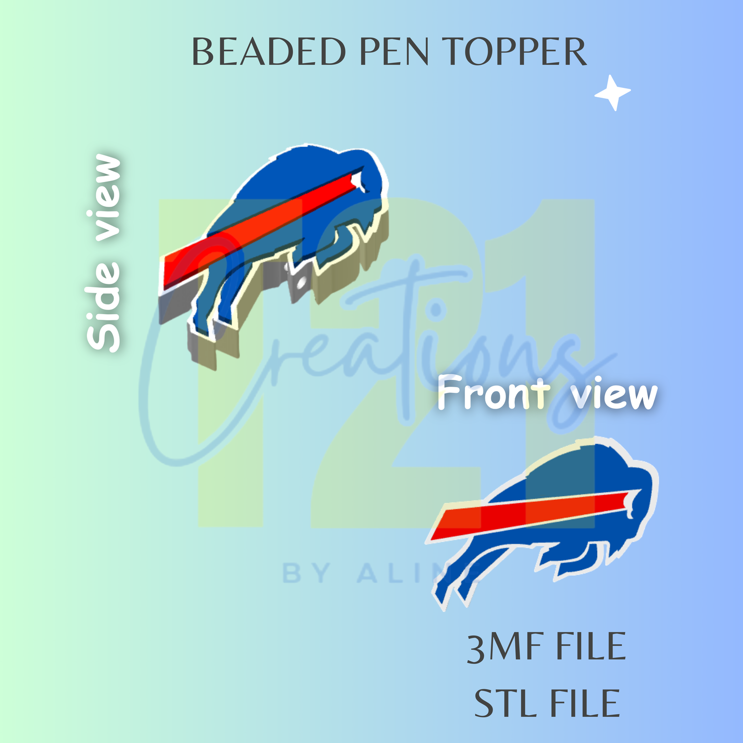 BUFFALO PEN TOPPER STL FILE
