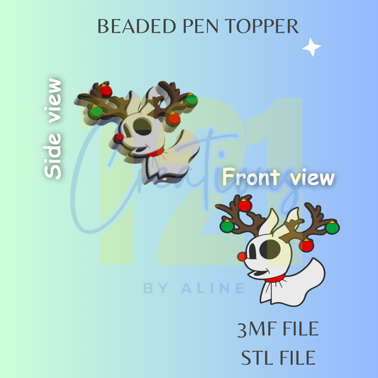 XMAS GHOST DOG PEN TOPPER STL FILE
