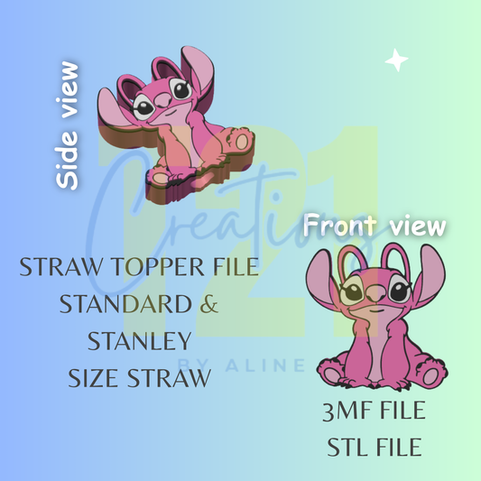 ANGEL ALIEN STRAW TOPPER STL FILE