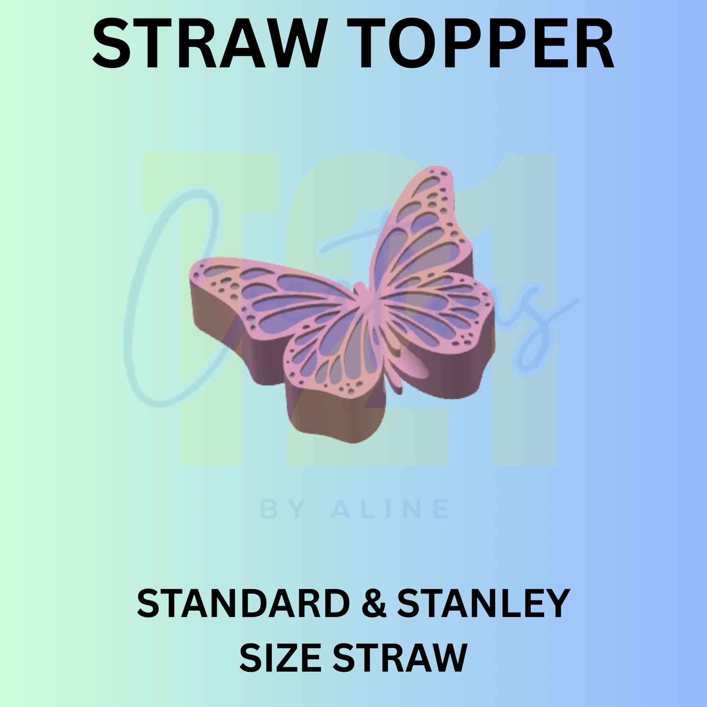 BUTTERFLY 2 STRAW TOPPER
