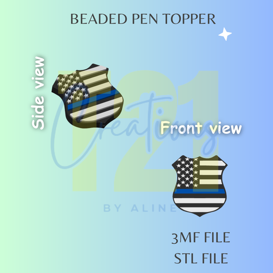 POLICE PEN TOPPER STL FILE