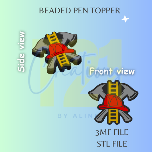 FIRE DEPARTMENT PEN TOPPER STL FILE