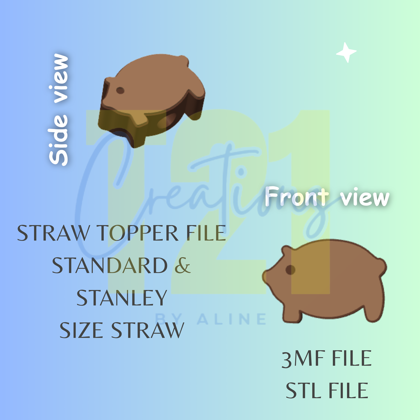 MARRANITO STRAW TOPPER STL FILE