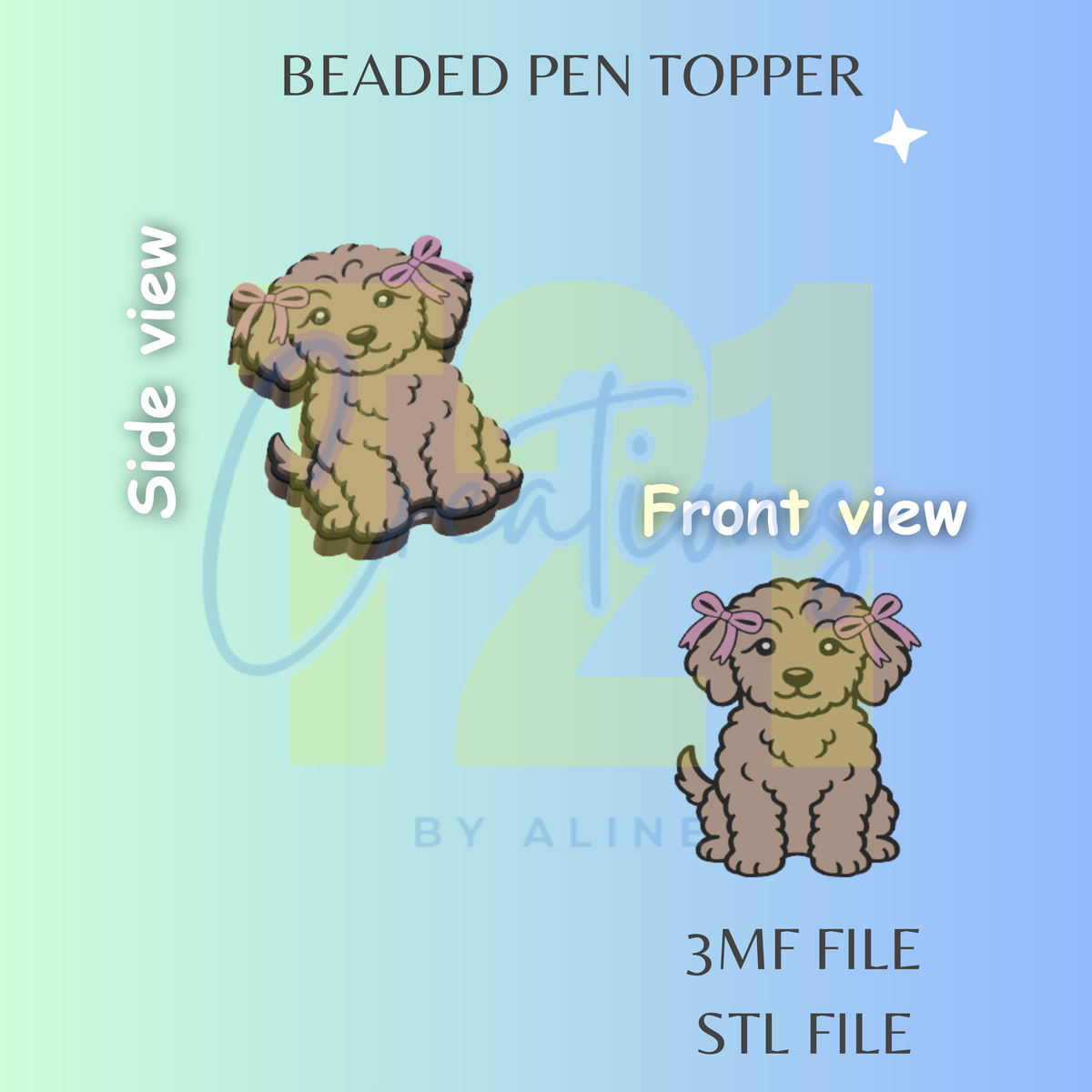 GIRL PUPPY PEN TOPPER STL FILE
