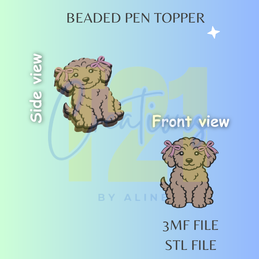 GIRL PUPPY PEN TOPPER STL FILE